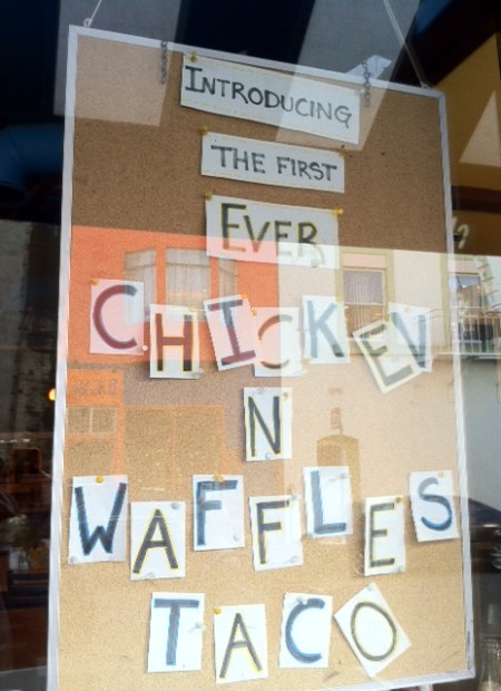 chicken and waffle taco